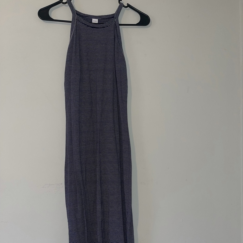 Old Navy Blue Striped Maxi Dress